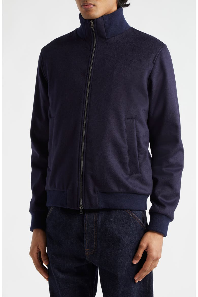 Wool Blend Bomber Jacket, Alternate, color, NAVY