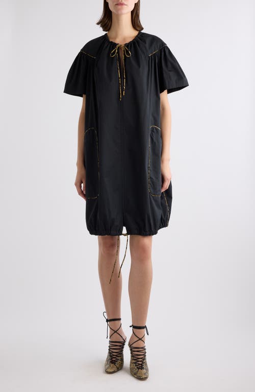 Dries Van Noten Oversize Cotton Poplin Shift Dress In Black