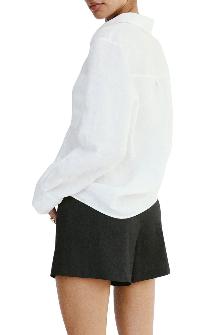 Pocket Linen Shirt, Alternate, color, OFF WHITE