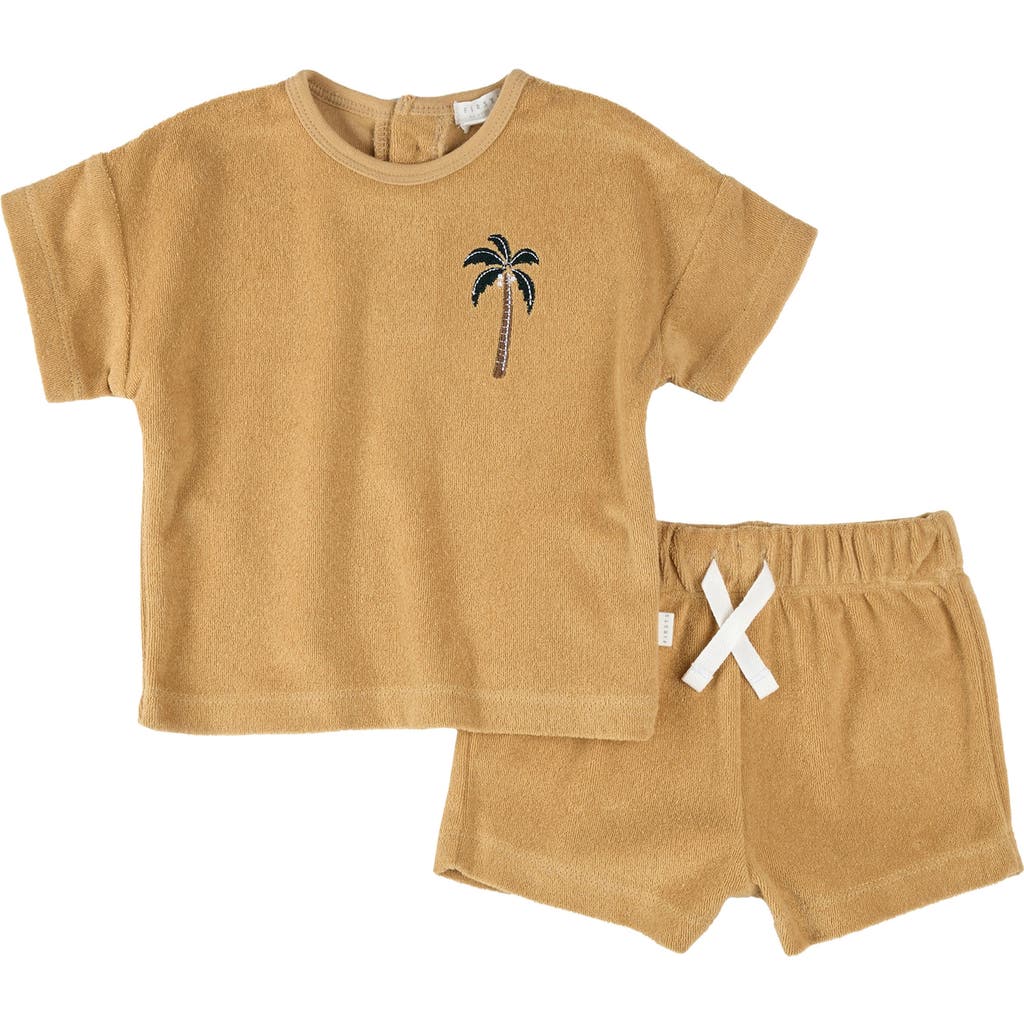 FIRSTS BY PETIT LEM FIRSTS BY PETIT LEM SAHARA SUN TERRY CLOTH TOP & SHORTS SET