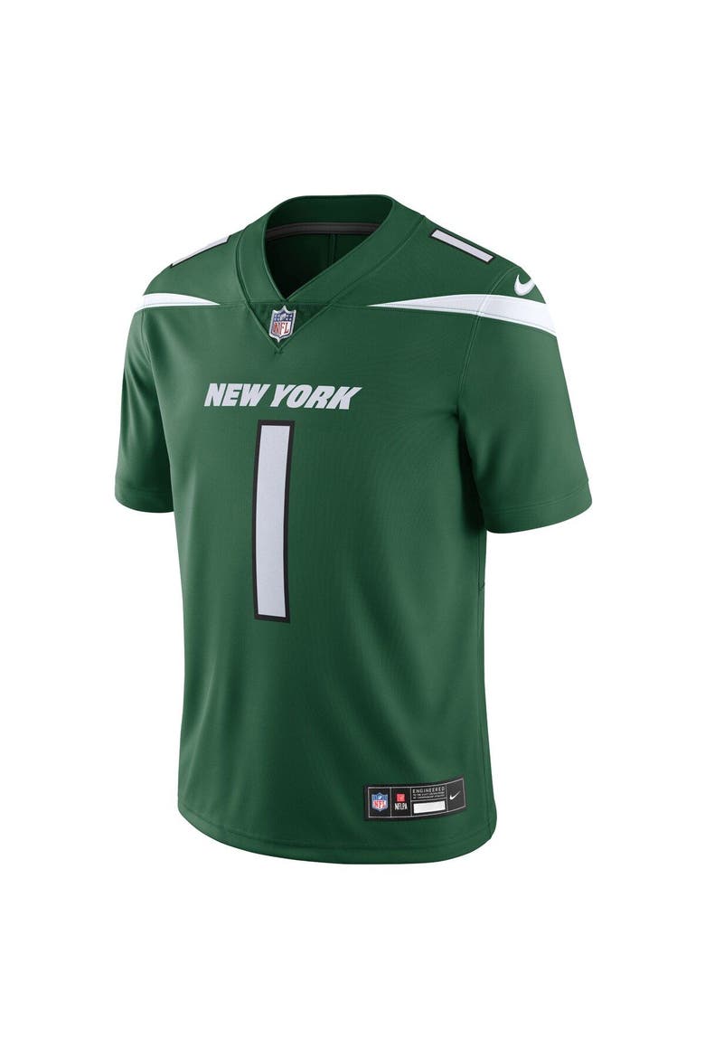 Men's Nike Ahmad Sauce Gardner Gotham Green New York Jets Vapor Untouchable Limited Jersey, Alternate, color, Green
