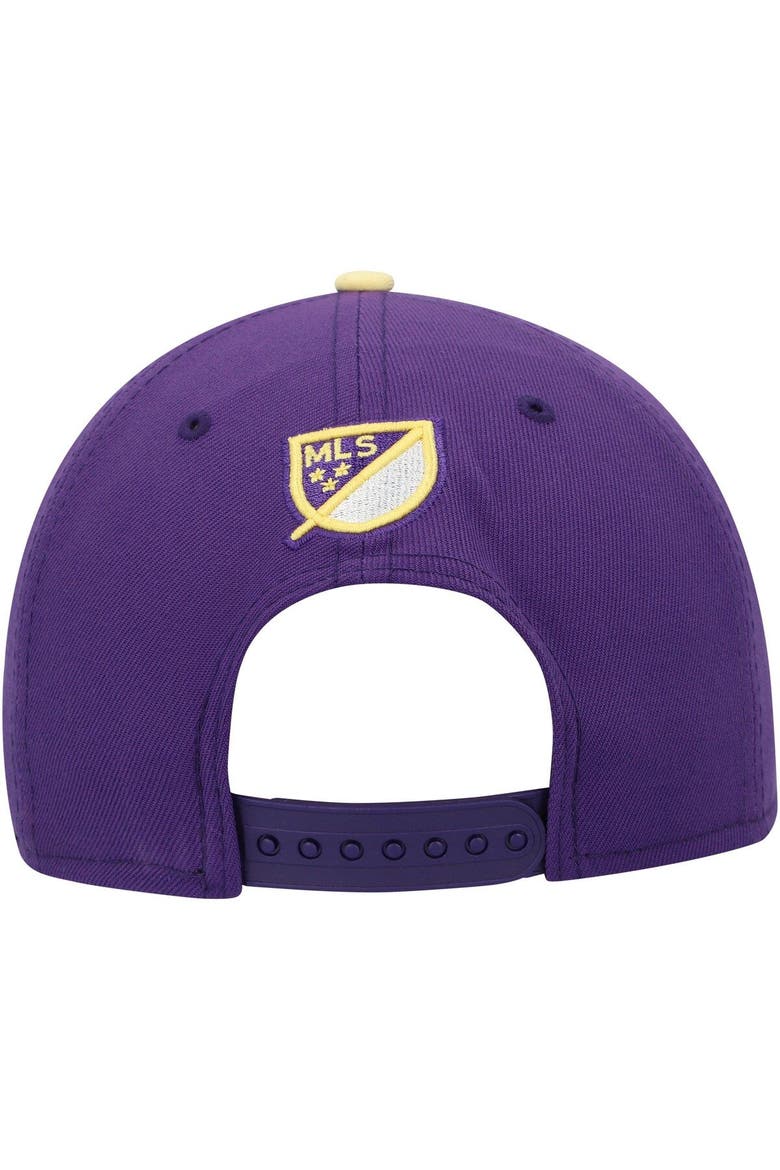 Men's New Era Purple/Gold Orlando City SC Two-Tone 9FIFTY Snapback Hat, Alternate, color, Purple
