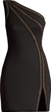 SHO by Tadashi Shoji Bead Detail One-Shoulder Cocktail Dress