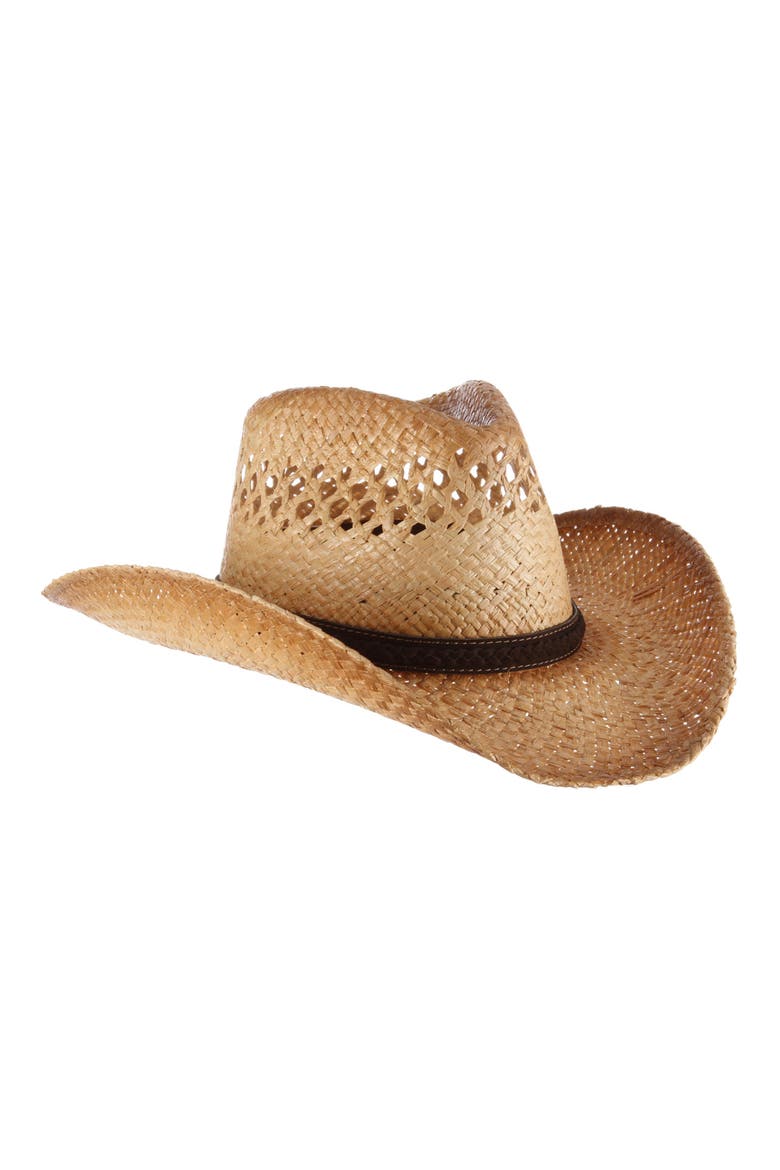 Western Straw Hat, Alternate, color, BURNT
