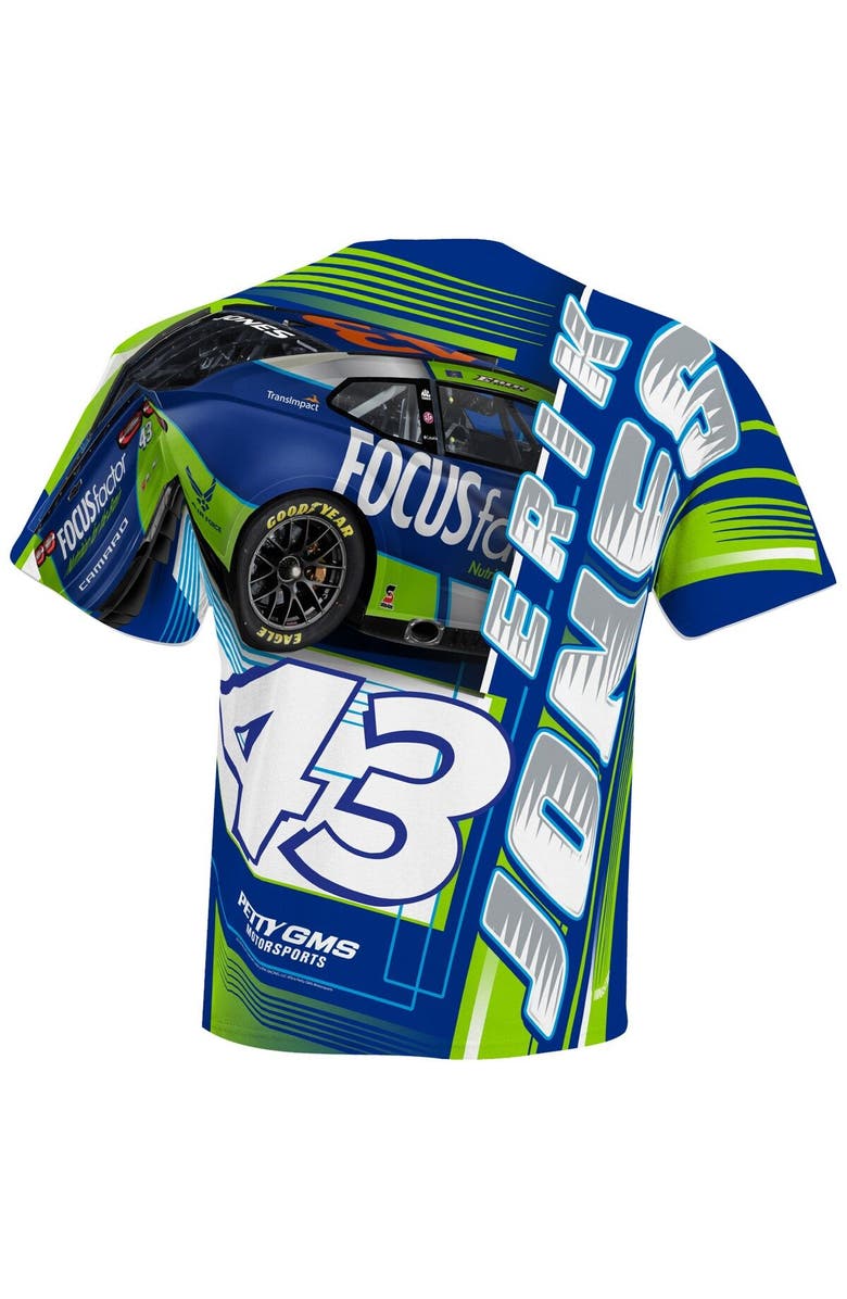 CHECKERED FLAG Men's Checkered Flag White Erik Jones FOCUS factor Sublimated Dynamic Total Print T-Shirt, Alternate, color, White