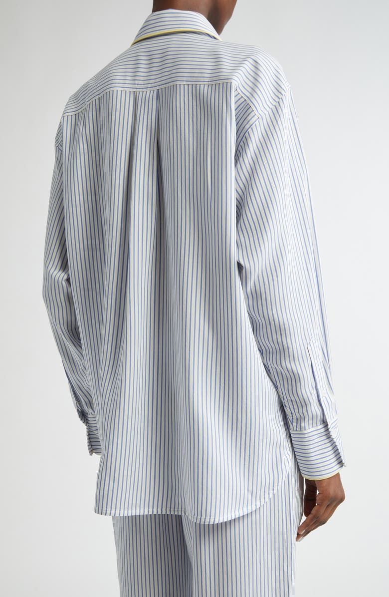 Victoria Beckham Piped Stripe Button-Up Pajama Shirt, Alternate, color,