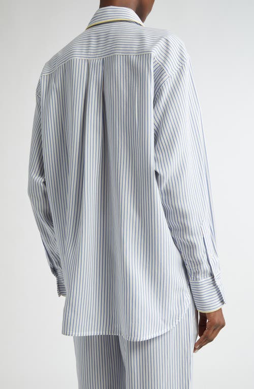 Victoria Beckham Piped Stripe Button-up Pajama Shirt