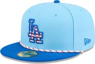 New Era Men's New Era Light Blue/Royal Los Angeles Dodgers 2025 Fourth of July 59FIFTY Fitted Hat