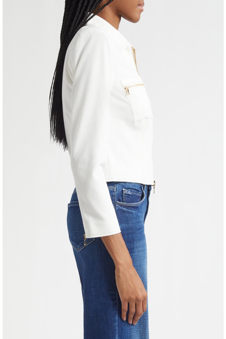 Calianna Zip Front Jacket, Alternate, color, WHITE