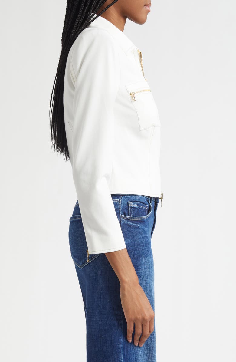 L'AGENCE Calianna Zip Front Jacket, Alternate, color, White