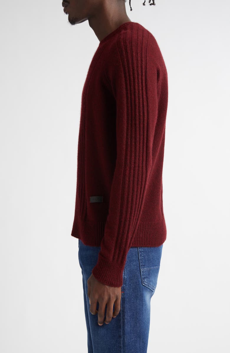 ISAIA Rib Crewneck Cashmere Sweater, Alternate, color, Purple