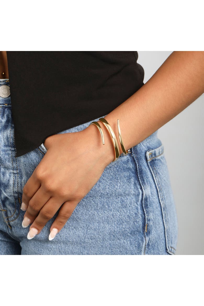 Spiral Wrap Cuff Bracelet, Alternate, color, Gold Tone
