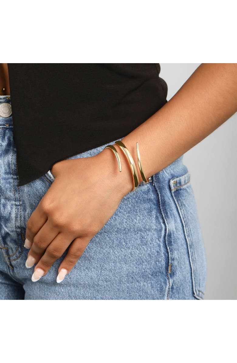 BCBG Generation Spiral Wrap Cuff Bracelet, Alternate, color, Gold Tone