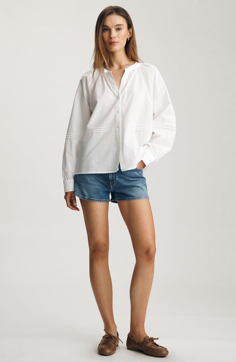Mavi Jeans Pintuck Cotton Shirt, Alternate, color, White