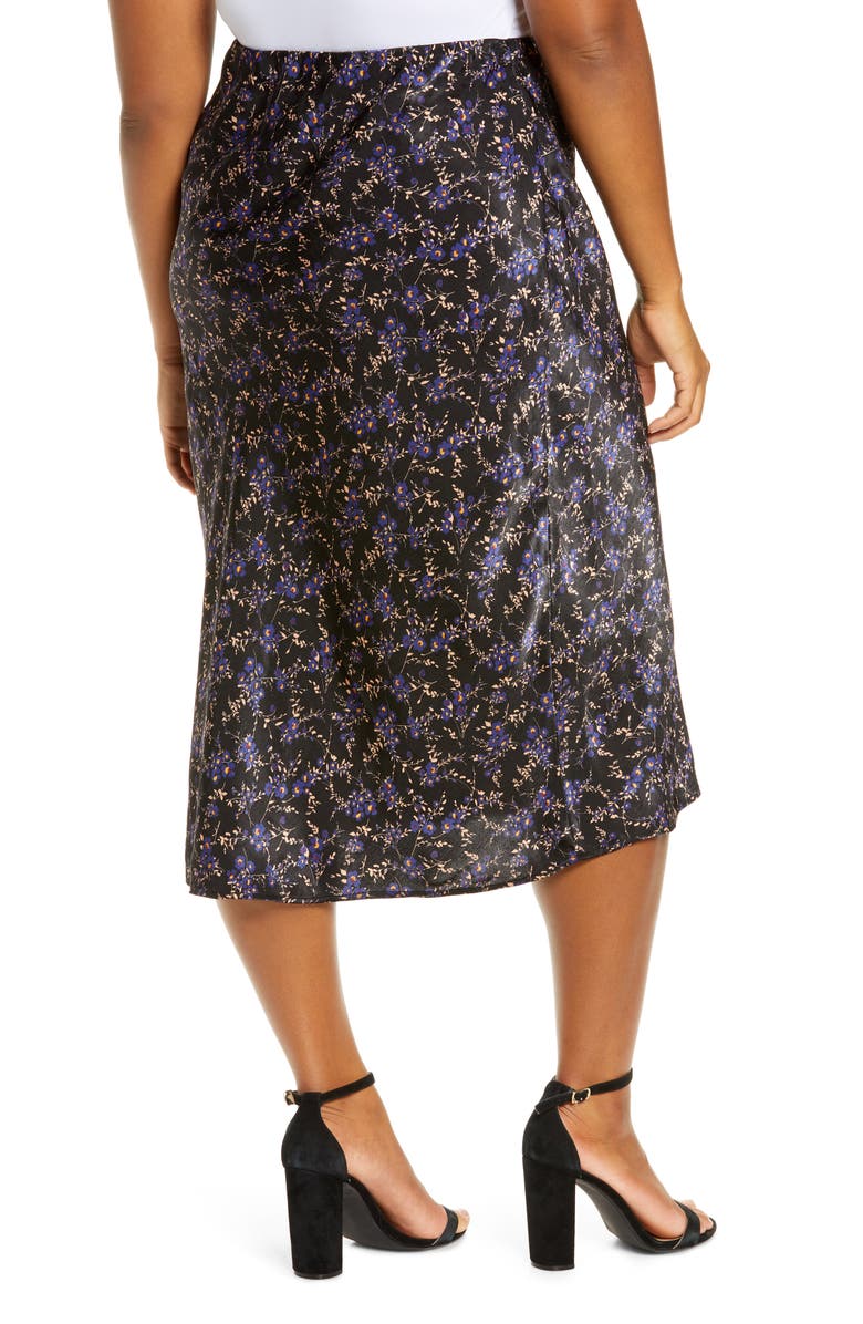 Bobeau Satin Bias Skirt, Alternate, color,