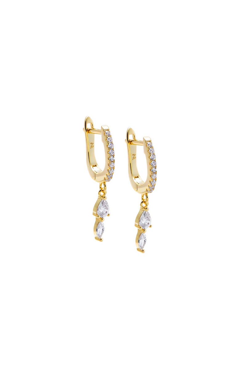 BY ADINA EDEN CZ Multi Shape Dangle Huggie Earring, Main, color, Gold