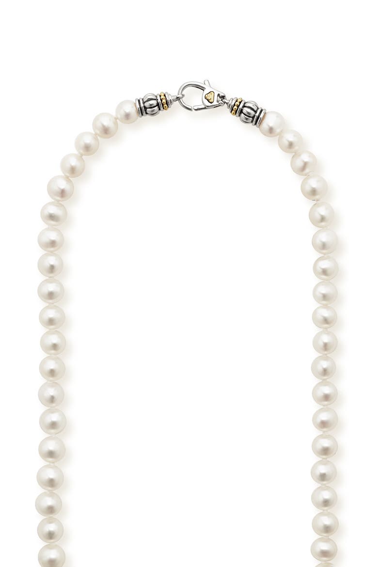 Luna Freshwater Pearl Necklace, Alternate, color, PEARL/ SILVER