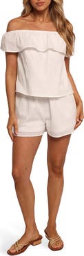 Petal & Pup Tennie Cotton Off the Shoulder Top & Shorts Set