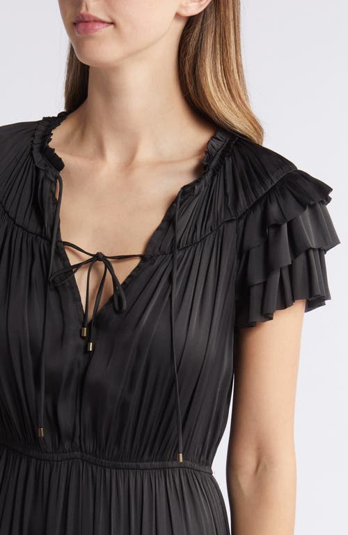 SAM EDELMAN SAM EDELMAN TIERED RUFFLE SATIN DRESS