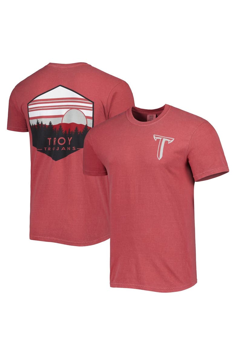 Men's Crimson Troy University Trojans Landscape Shield T-Shirt, Main, color, Crimson