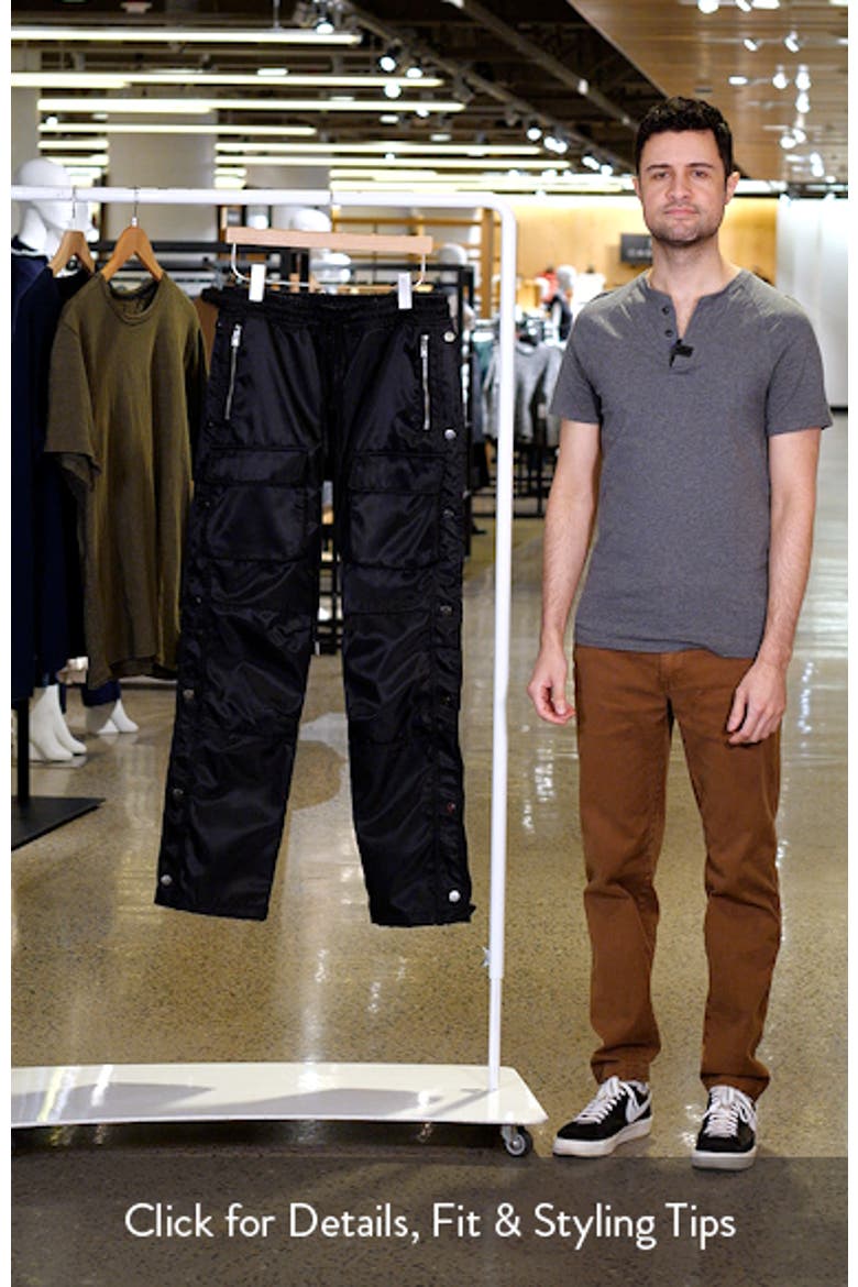 Side Snap Nylon Cargo Pants video