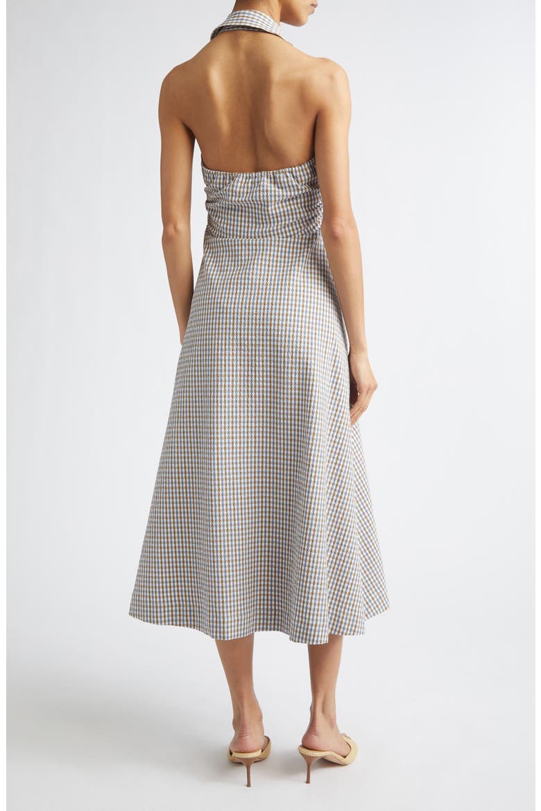 Mackey Gingham Stretch Cotton Halter Shirtdress, Alternate, color, ACORN MULTI