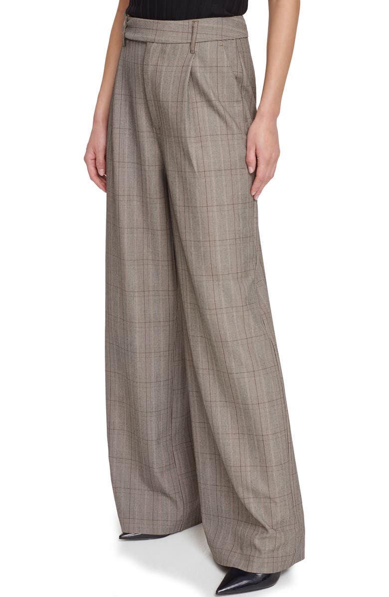 DKNY Glen Plaid Wide Leg Pants, Alternate, color, 