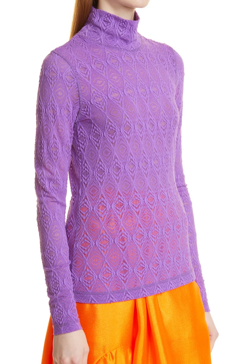 Baum und Pferdgarten Jodi Fitted Lace Turtleneck, Alternate, color,