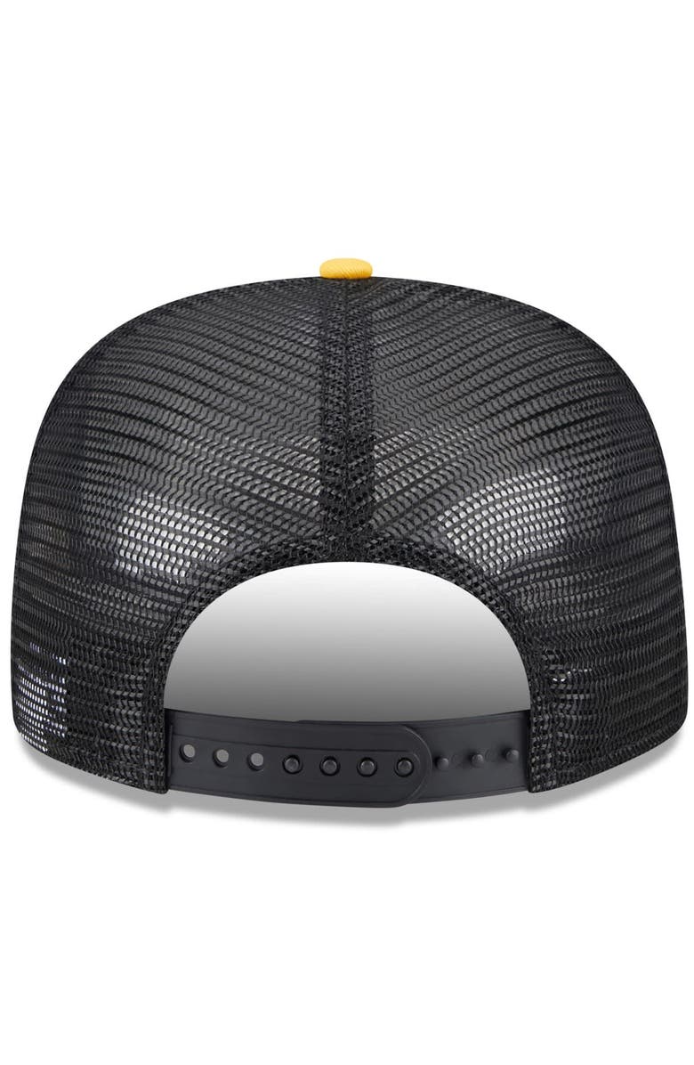 New Era Men's New Era White/Gold Pittsburgh Pirates Team Foam Front A-Frame Trucker 9FIFTY Snapback Hat, Alternate, color, White