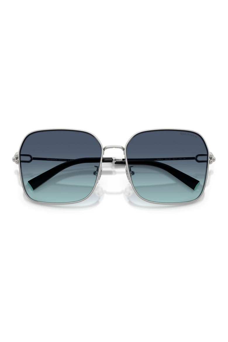 60mm Gradient Square Sunglasses, Alternate, color, SILVER/ AZURE GRADIENT BLUE