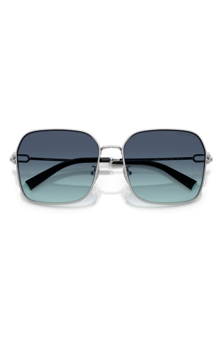 Tiffany & Co. 60mm Gradient Square Sunglasses, Alternate, color, Silver/ Azure Gradient Blue