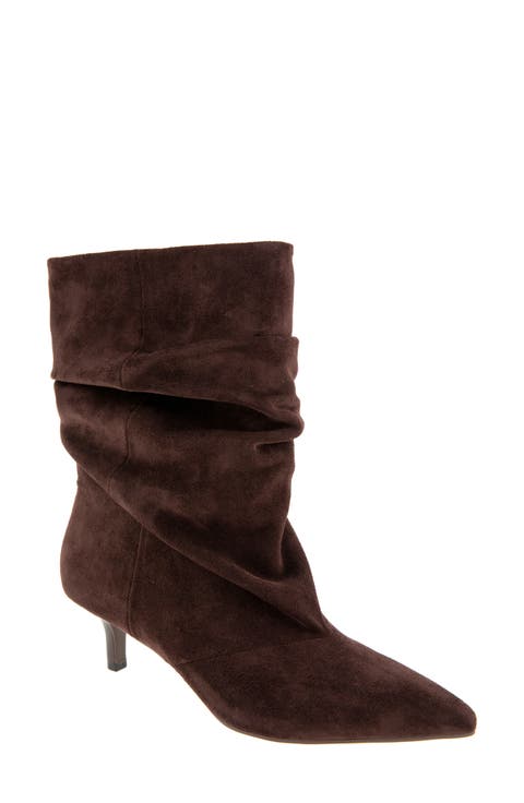 Dalles Kitten Heel Pointed Toe Scrunch Bootie