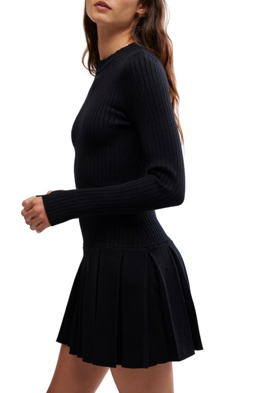 Free People Emmy Long Sleeve Minidress In Black