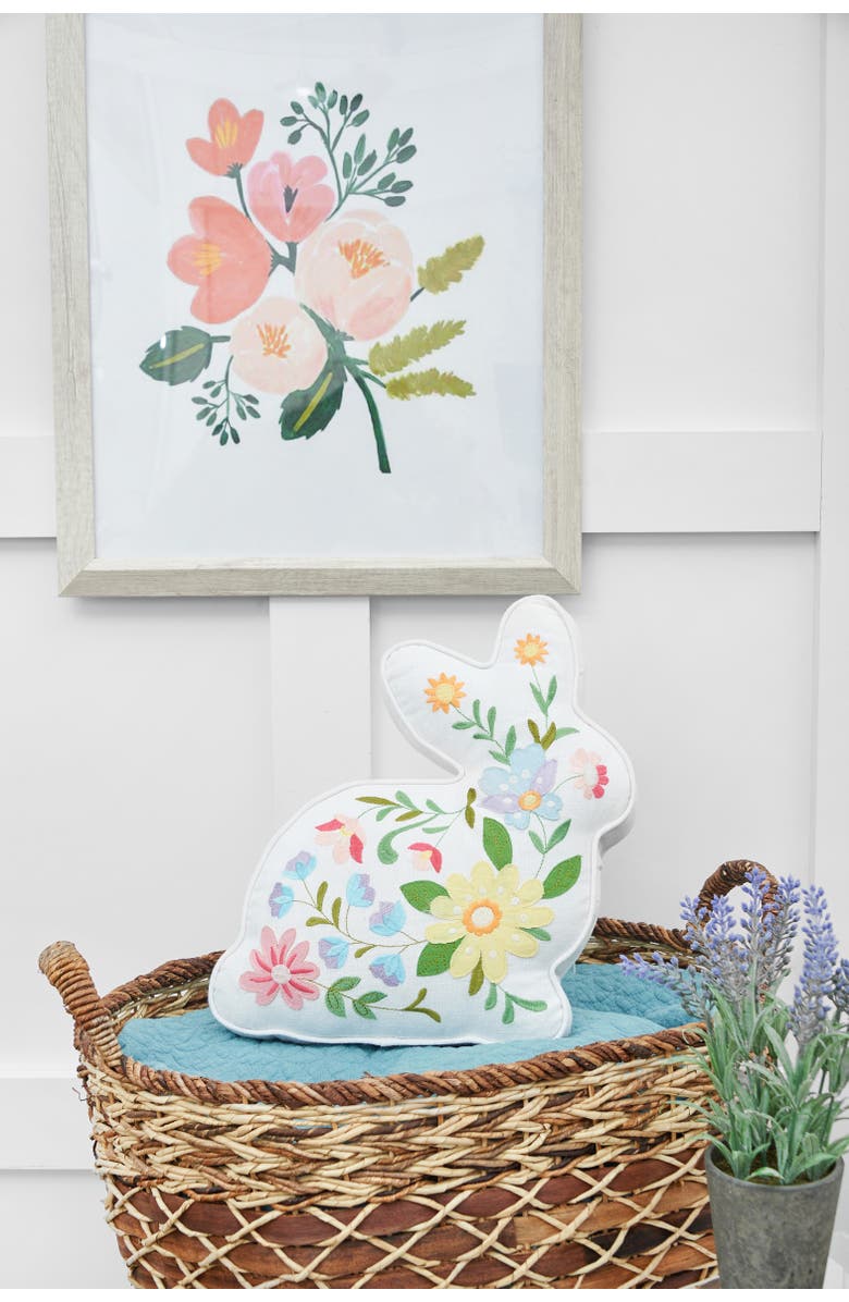 C&F Home Easter Bunny Rabbit Shaped Accent Pillow, 14" x 14", Alternate, color, White