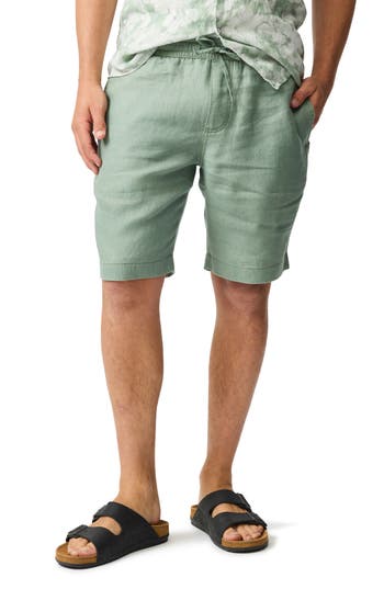 Rodd & Gunn Linen 9 Resort Shorts In Green