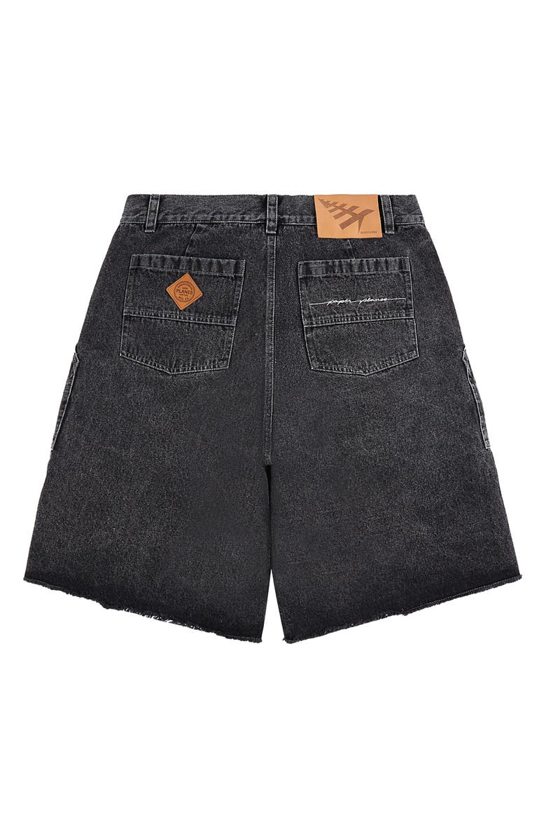 PAPER PLANES Utility Denim Shorts, Alternate, color, Black