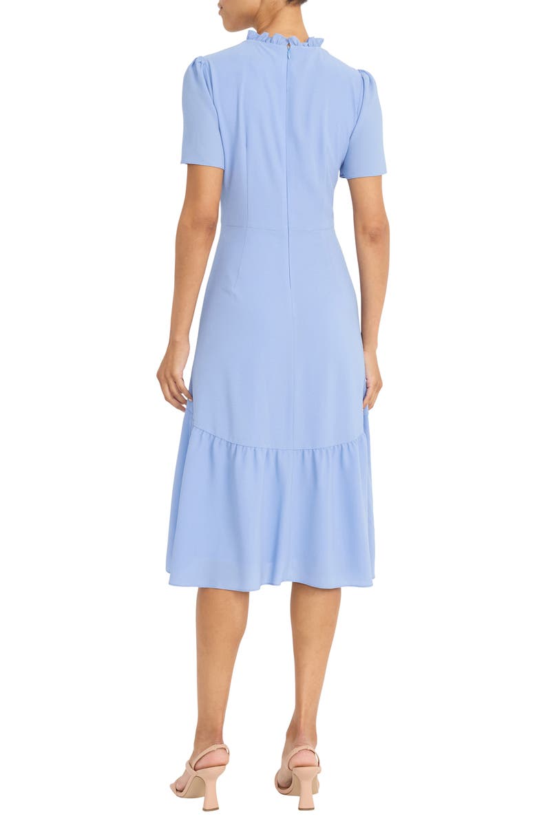 Maggy London Short Sleeve Ruffle Midi Dress, Alternate, color, Hydrangea