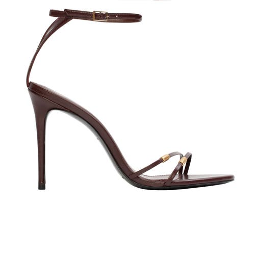 BLACK SUEDE STUDIO Britanny Strappy Sandal in Bordeaux Leather at Nordstrom, Size 38