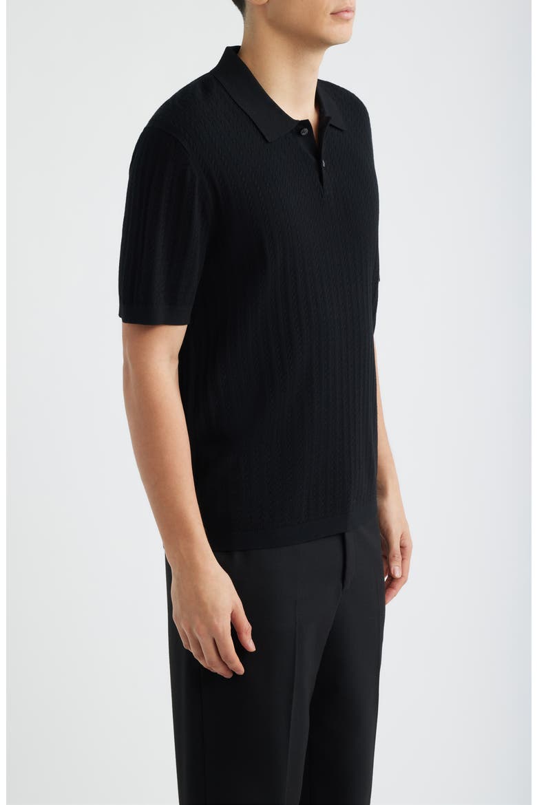 Cable Knit in Light Bilen Polo, Alternate, color, BLACK