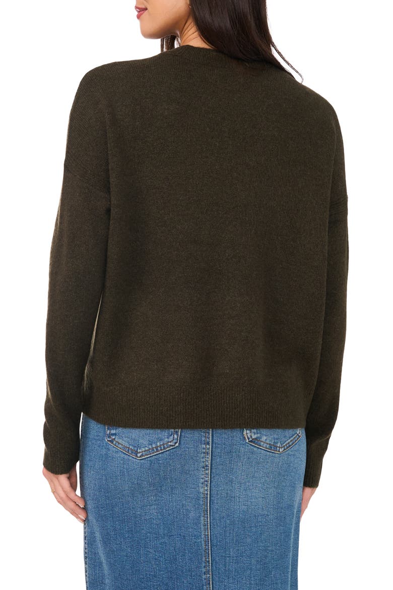 Cropped Crewneck Sweater, Alternate, color, DARK OLIVE
