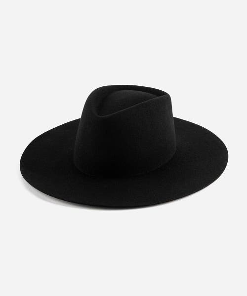 Gigi Pip Dakota Wide Brim Felt Hat In Black