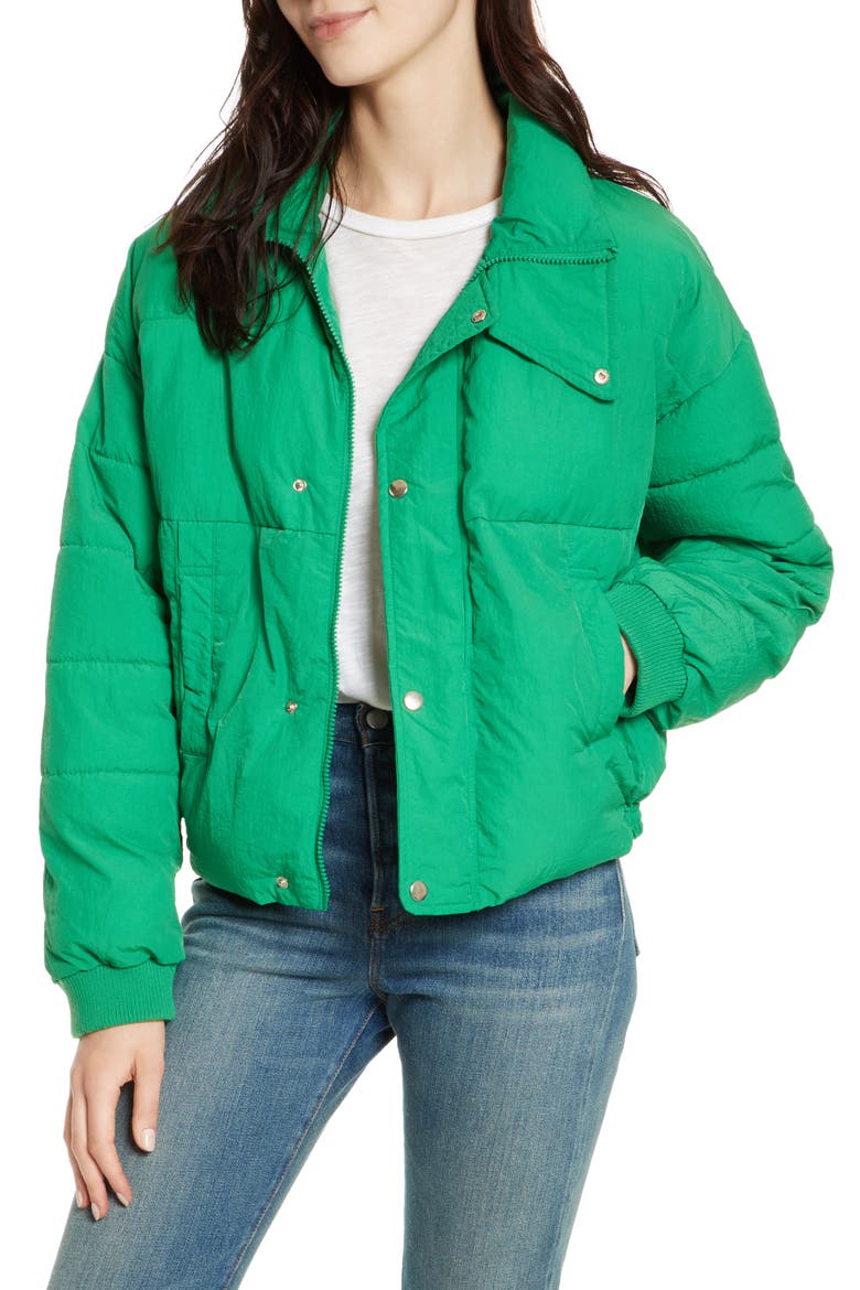 Cold Rush Puffer Jacket, Main, color, GREEN