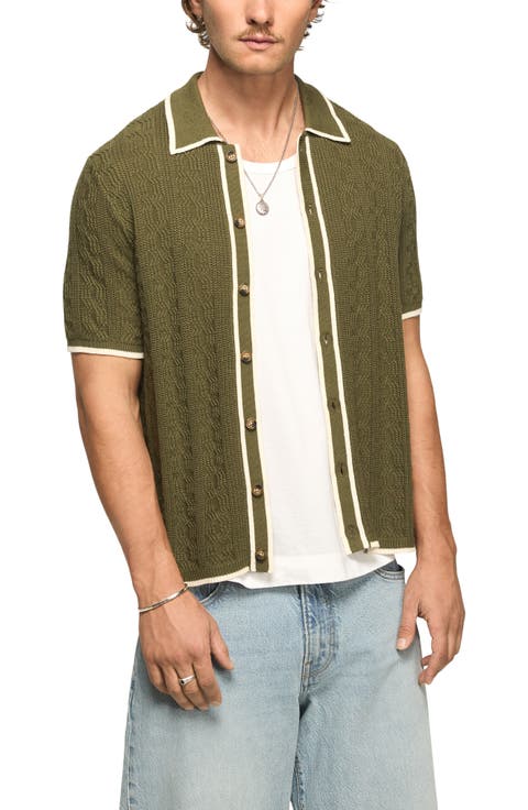 Tipped Short Sleeve Cardigan