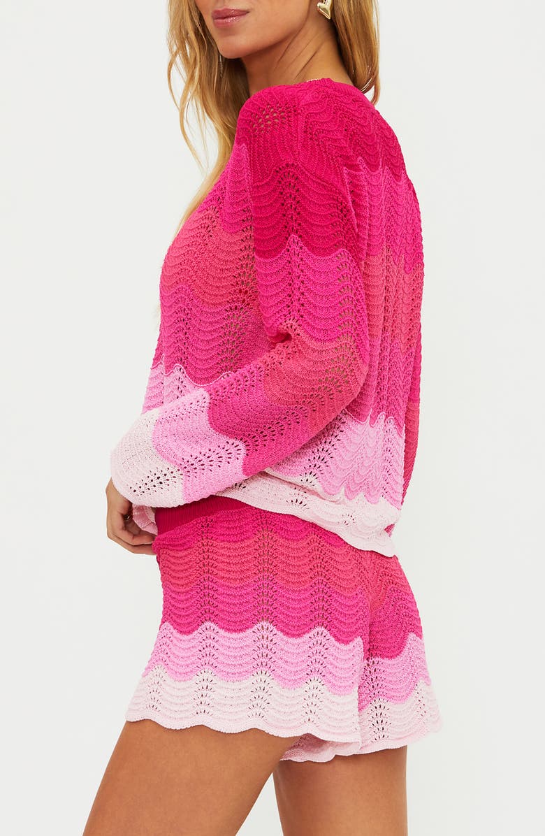 Beach Riot Beach Cover-Up Sweater, Alternate, color, Electric Pink