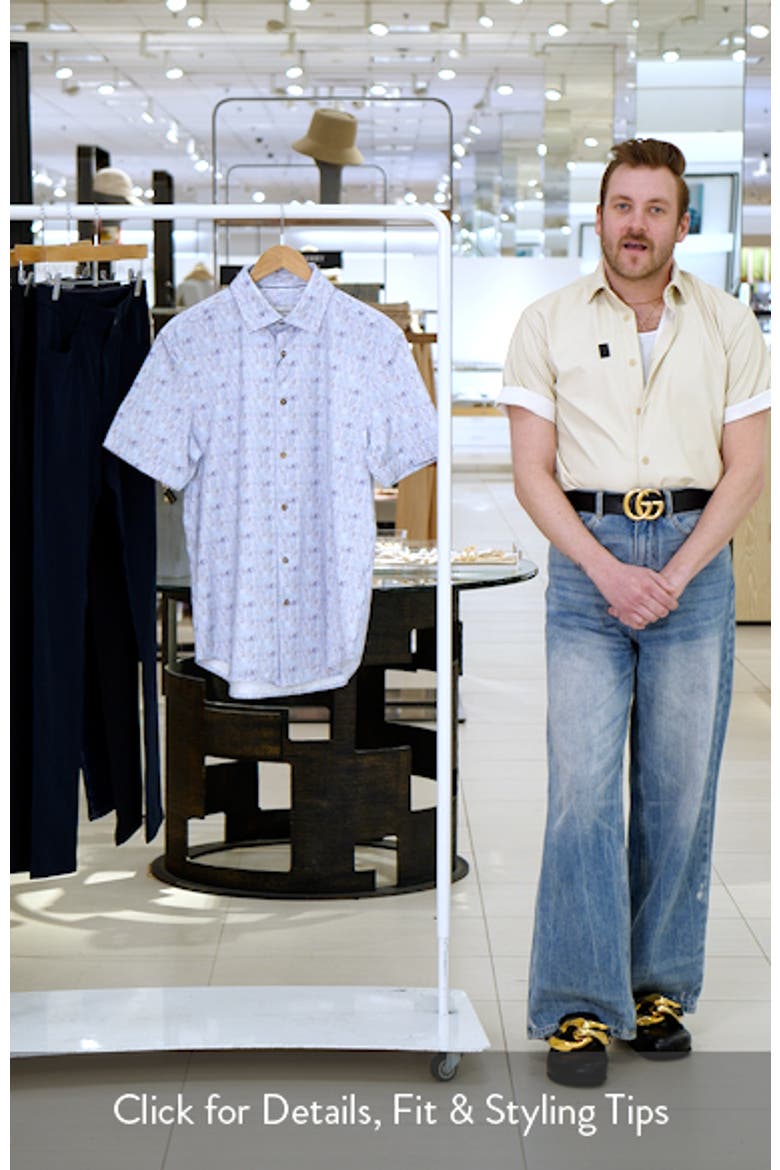 Miles OoohCotton® Leaf Print Short Sleeve Button-Up Shirt video