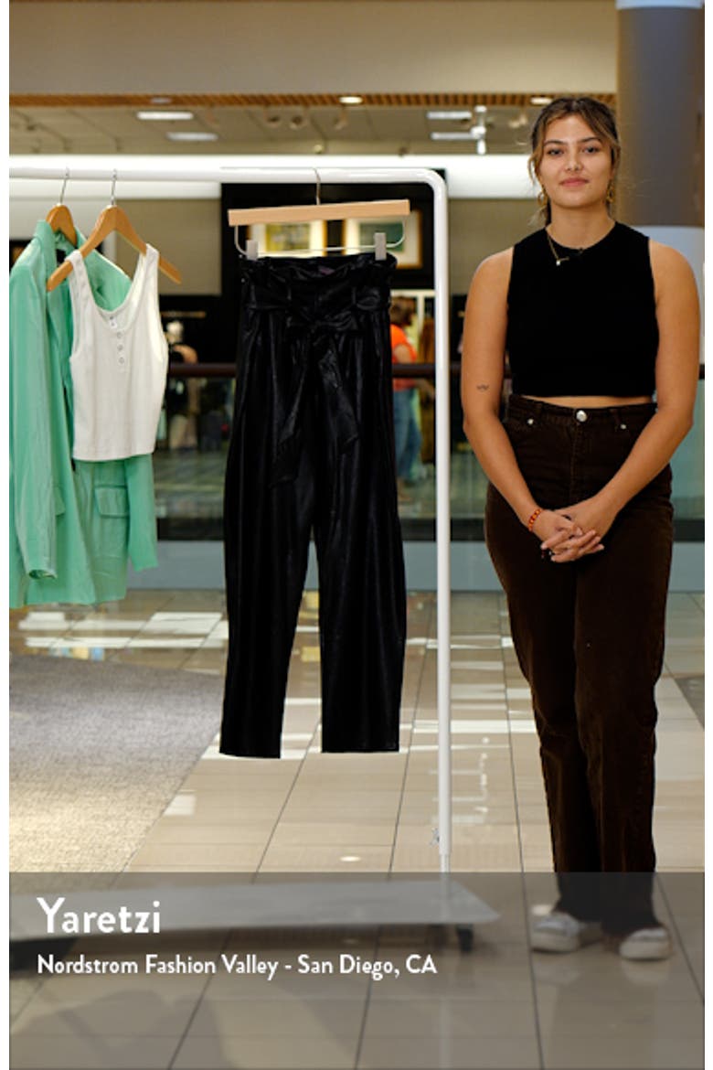 Paperbag Waist Faux Leather Crop Pants video