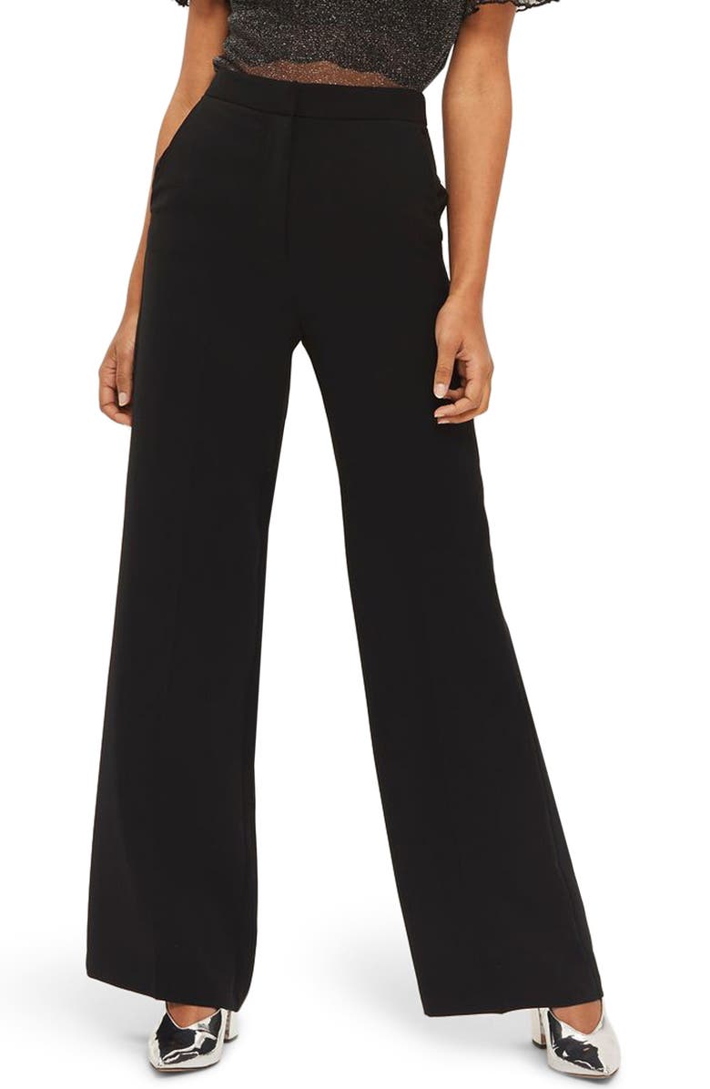 Topshop High Waist Wide Leg Trousers, Main, color,