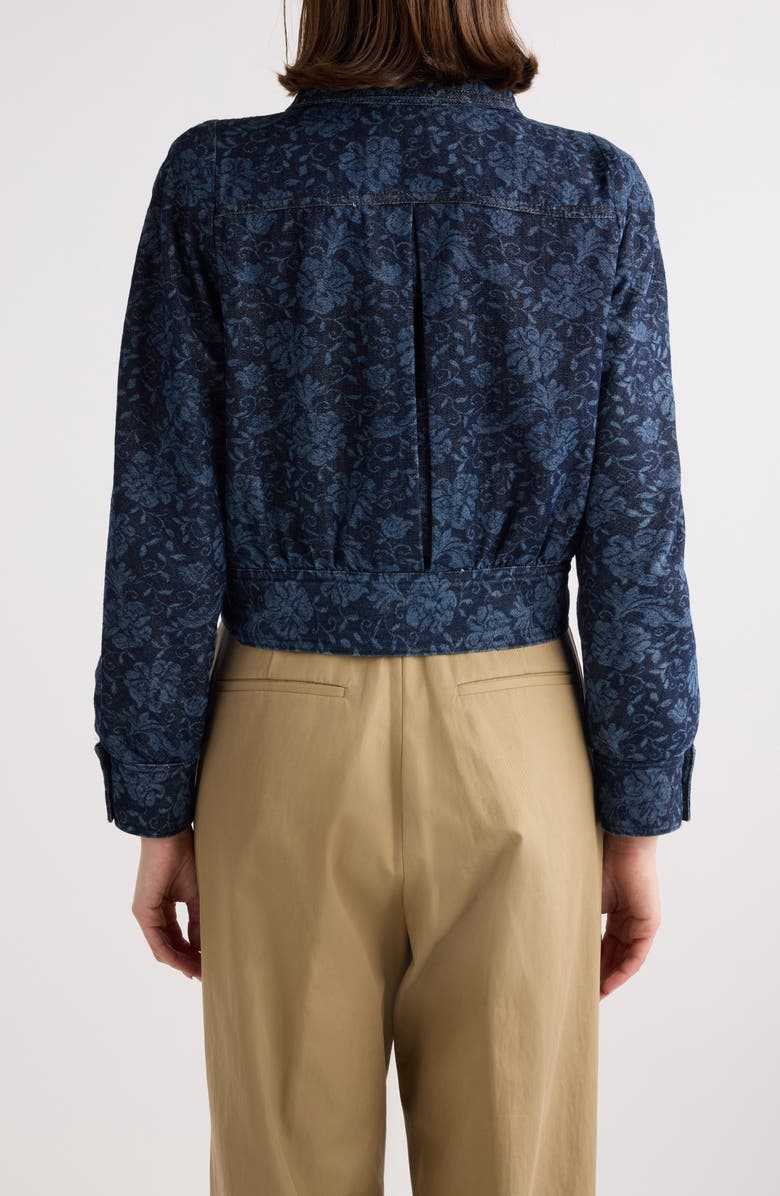 Dries Van Noten Vistam Floral Jacquard Crop Denim Jacket, Alternate, color,
