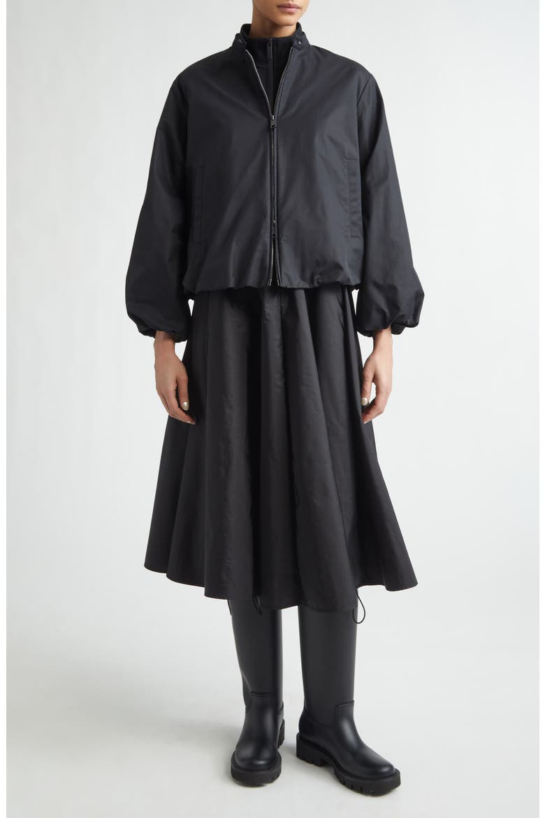 Mixed Media Technical Midi Shirtdress, Alternate, color, BLACK