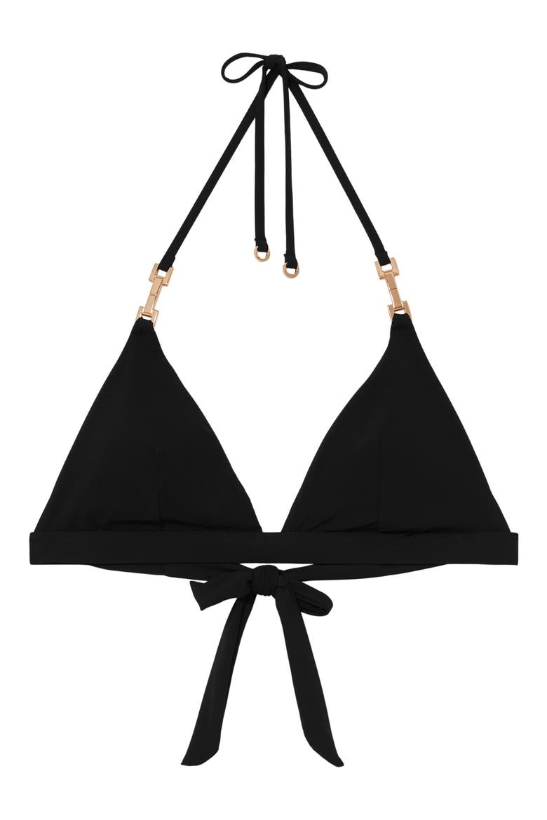 Riah Triangle Bikini Top, Alternate, color, BLACK